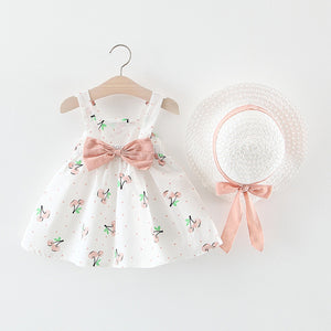 robe à fleur avec chapeau