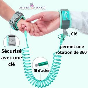 Bracelet cordon de sécurité Anti-perte enfant, attache poignet, laisse 150cm / 250cm - Allure Dange accessoires bébé/bien-être maman/accessoires fitness/accessoires yoga