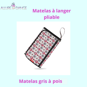 Matelas dépliable à langer, Sacs de rangement couches, lingettes...Portable - allure dange